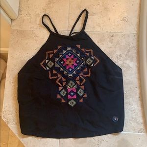 Printed Halter Crop Top